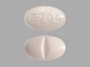 B704 white pill - sores, ulcers, or white spots in the mouth or on the lips; swelling of the breasts or breast soreness in both females and males; unexpected or excess milk flow from breasts; ... Extended-release tablets: The most commonly reported side effects included sedation, tremor, headache, insomnia, and somnolence.